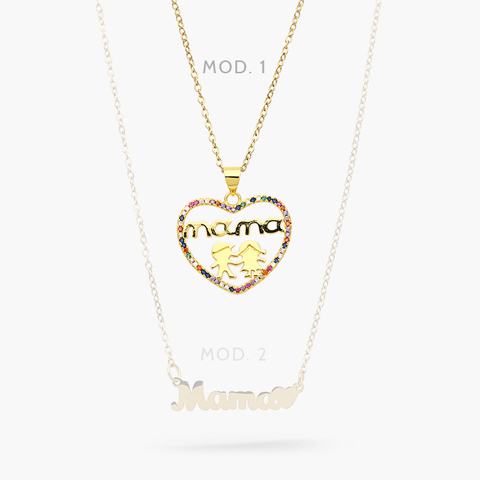 ad502 Collar Acero Inoxidable Corazón MAMA 502 - Imagen 1