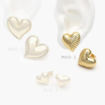 Aretes Corazones Chapa de Oro 555 - Modelo 1