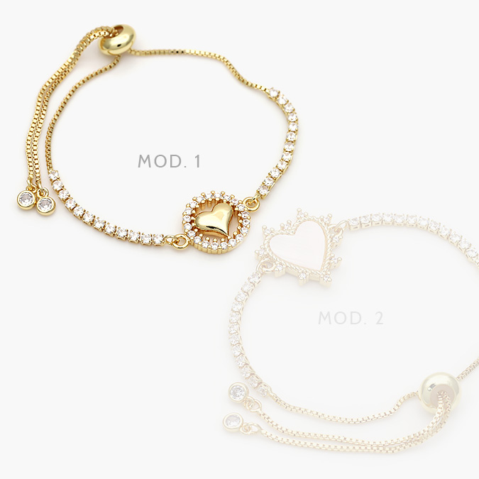 marcate39 Pulso Ajustable Corazón Chapa de Oro 786 - Imagen 1