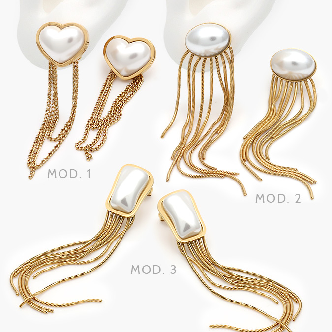AA10150 Aretes Perlas Acero Inoxidable 150 - Imagen 1