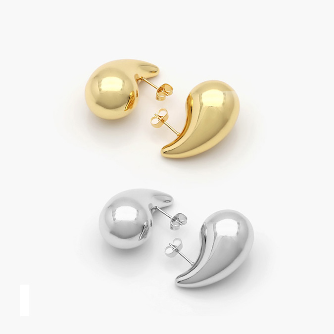 CA1-26 Aretes Lágrima Chapa de Oro Gota 26 mm. 0616 - Imagen 1