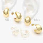 Aretes Lisos Chapa de Oro 583 - Modelo 1