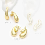 Aretes Lisos Chapa de Oro 607 - Modelo 1