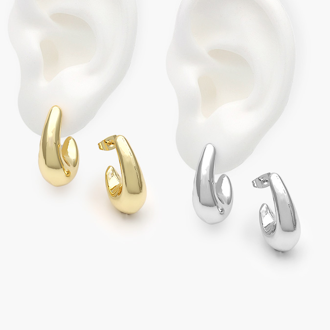 CA10613 Aretes Chunky Chapa de Oro 613 - Imagen 1