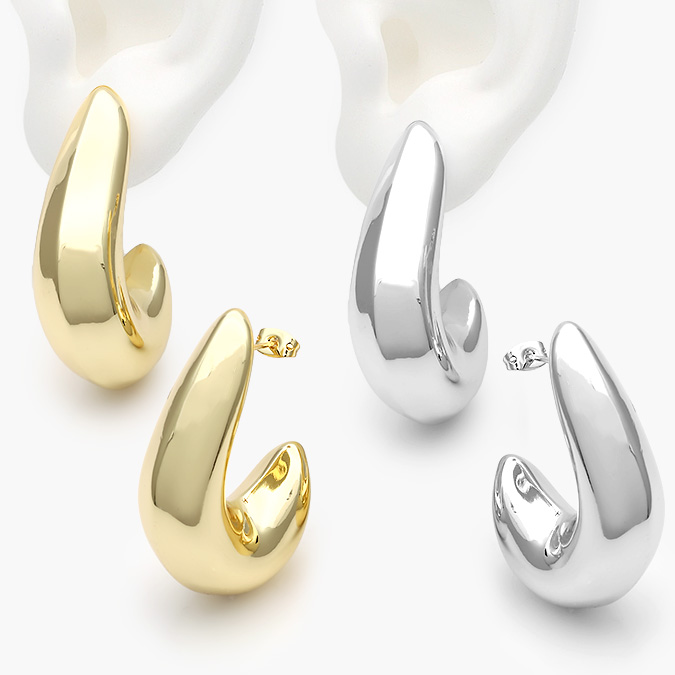 CA10614 Aretes Chunky Chapa de Oro 614 - Imagen 1