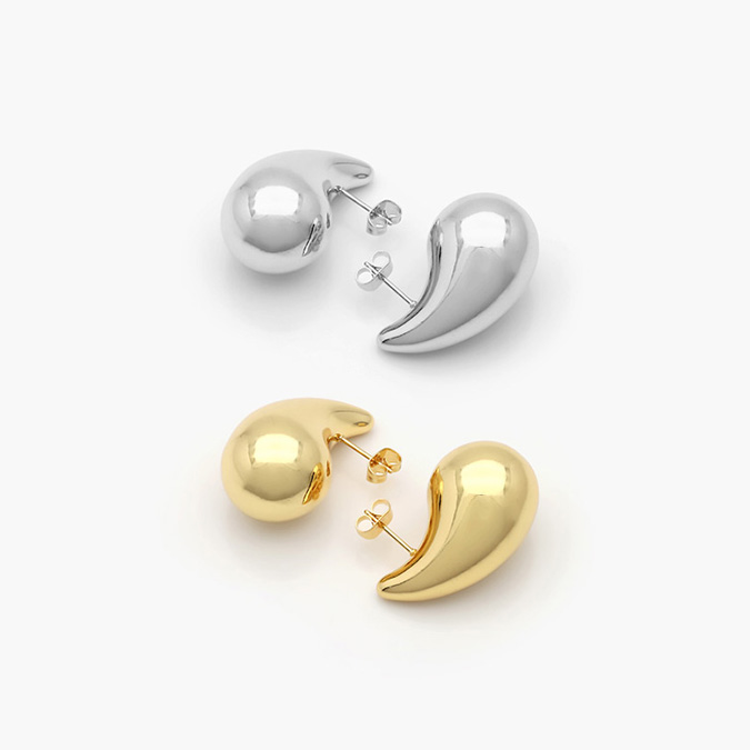CA10615 Aretes Lisos Sin Piedras Lágrima Chapa de Oro Gota 18 mm. 0615 - Imagen 1