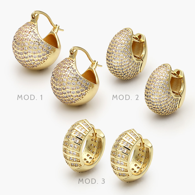 CA40856 Arracadas Zirconia Chapa de Oro 856 - Imagen 1
