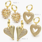Hoops Corazones Perlas Chapa de Oro 871 - Modelo 1