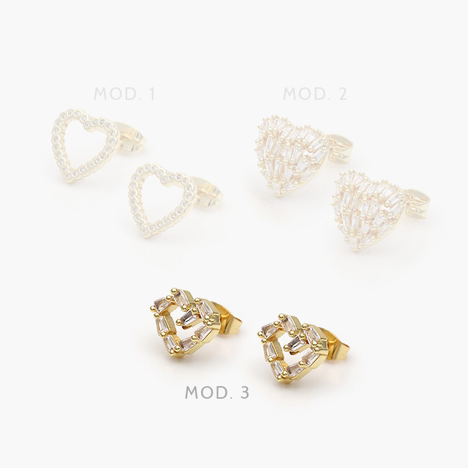 CA50405 Broqueles Corazón Chapa de Oro 405 - Imagen 1