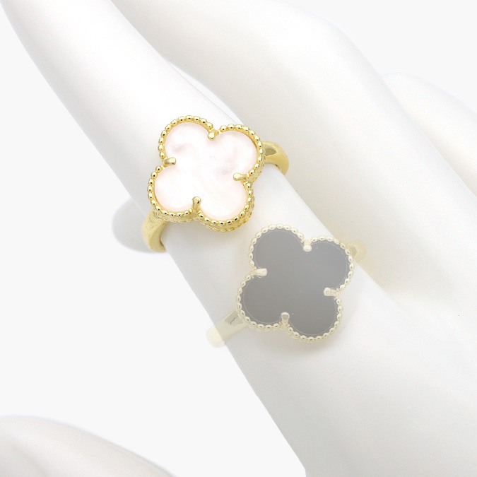CTB1135 Anillo Flor Esmalte Chapa de Oro 1135 - Imagen 1