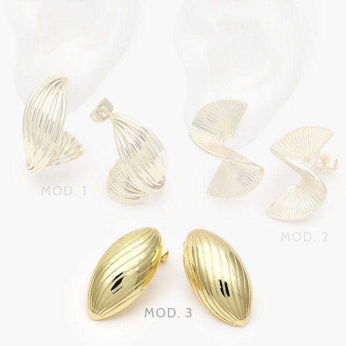 ca10605 Aretes Lisos Chapa de Oro 605 - Imagen 1
