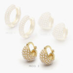 Arracadas Perlas Chapa de Oro 868