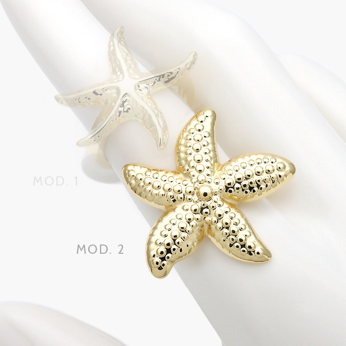 ctb1179 Anillo Estrella de Mar Chapa de Oro 1179 - Imagen 1