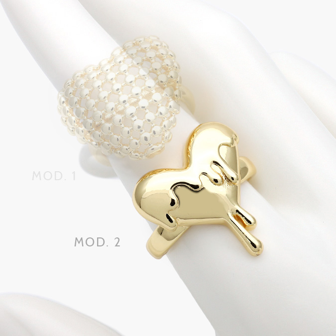 ctb1181 Anillo Ajustable Corazón Liso Chapa de Oro 1181 - Imagen 1