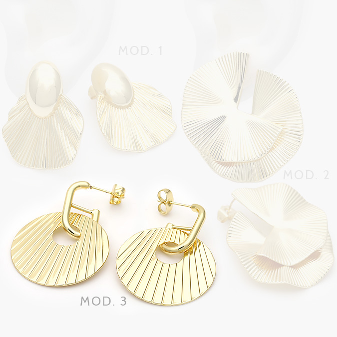 marca24 Aretes Lisos Chapa de Oro 606 - Imagen 1
