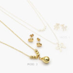 Juego Gota Corazones Lisos Sin Piedras Chapa de Oro 65