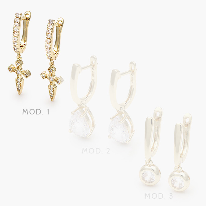 marcate244 Hoops Chapa de Oro Zirconia 857 - Imagen 1