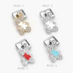 Charm Oso Zirconias Acero Inoxidable Grupo 178 - Modelo 1