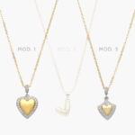 Collar Escudo Corazon Chapa de Oro 579
