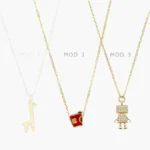 Collar Jirafa Cafe Robot Chapa de Oro 588