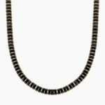 Collar Choker Tenis Zirconias Negras Chapa de Oro 590