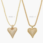 Collar Corazón Zirconias Blancas Chapa de Oro 591