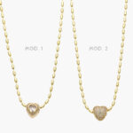 Collar Corazón Zirconias Blancas Chapa de Oro 606