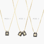 Collar Escapularios Corazon Estrella Niños Chapa de Oro 621