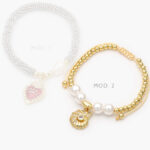 Pulso Concha Perlas Chapa de Oro 602