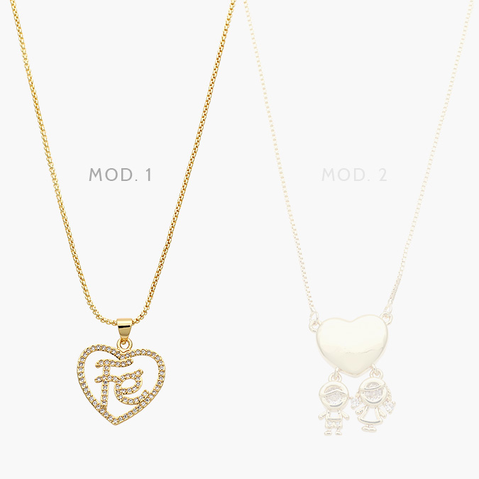 ctd0615 Collar Corazón Niños Chapa de Oro 615 - Imagen 1
