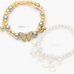 Pulso Ajustable Mariposa Bicolor Chapa de Oro 599 - Modelo 1