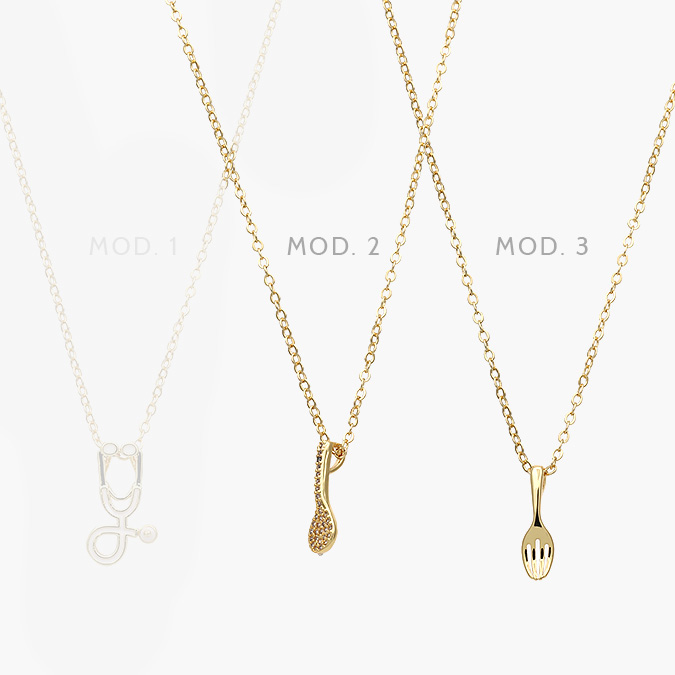 mmarca107 Collar Cuchara Chapa de Oro 587 - Imagen 1