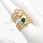 Anillo Piedra Acrílico Acero Inoxidable 444 - Modelo 1