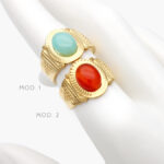 Anillo Piedra Acrílico Acero Inoxidable 446 - Modelo 1