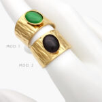 Anillo Piedra Acrílico Ajustable Acero Inoxidable 457 - Modelo 1