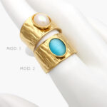 Anillo Piedra Acrílico Ajustable Acero Inoxidable 459 - Modelo 1