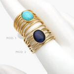 Anillo Piedra Acrílico Ajustable Acero Inoxidable 470 - Modelo 1