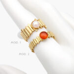 Anillo Piedra Acrílico Ajustable Acero Inoxidable 472