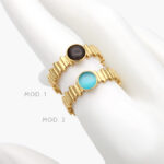 Anillo Piedra Acrílico Ajustable Acero Inoxidable 473 - Modelo 1