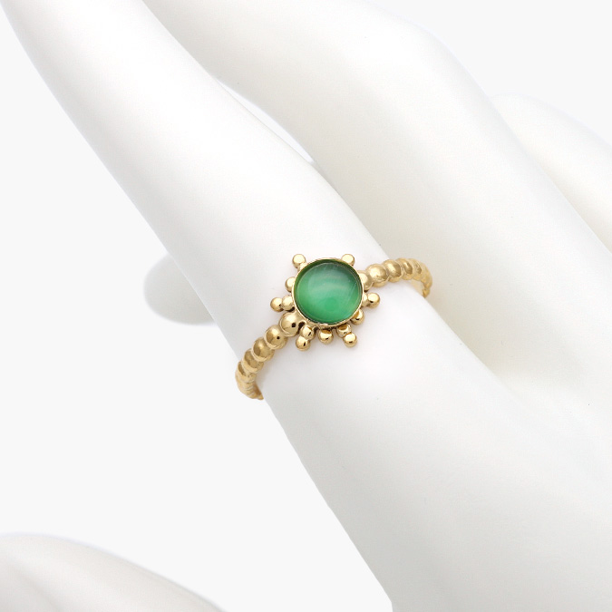 AB0476 Anillo Piedra Acrílico Ajustable Acero Inoxidable 476 - Imagen 1