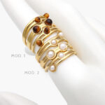 Anillo Piedra Acrílico Ajustable Acero Inoxidable 485 - Modelo 1