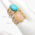 Anillo Piedra Acrílico Ajustable Acero Inoxidable 492 - Modelo 1