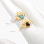 Anillo Piedra Acrílico Ajustable Acero Inoxidable 497 - Modelo 1