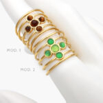 Anillo Piedra Acrílico Ajustable Acero Inoxidable 505 - Modelo 1