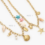 Collar Estrella de Mar Conchas Pez Tortuga Acero Inoxidable 510