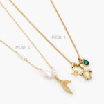 Collar Perlas Aleta Tortuga Estrella Acero Inoxidable 517 - Modelo 1