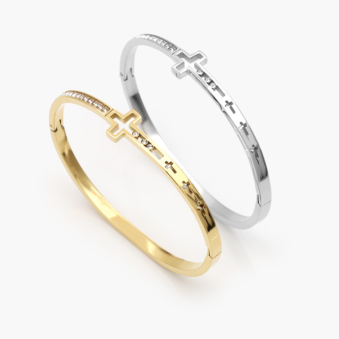 AP0639 Brazalete Cruz Acero Inoxidable 639 - Imagen 1