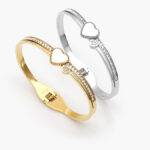Brazalete Corazón Madre Perla Acero Inoxidable 647 - Oro