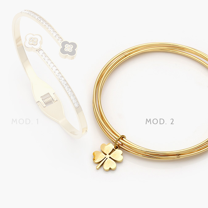 AP0649-1 Brazalete Flores Acero Inoxidable 649 - Imagen 1