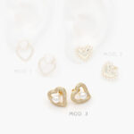 Aretes Corazón Perla Chapa de Oro 628